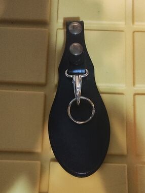 Leather Belt Key Fob Holder - Black